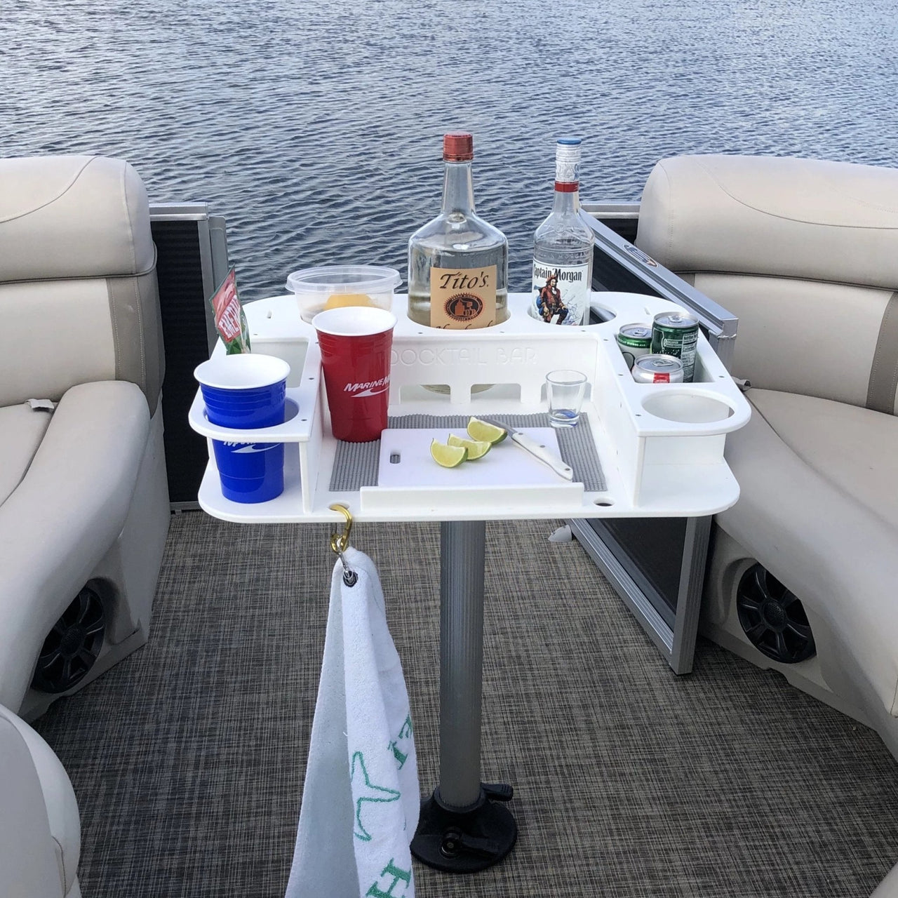 Docktail Butler Boat Table with Pedestal Table Attachment Options - Docktail Bar