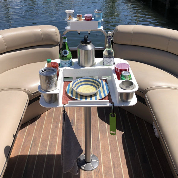 Docktail Butler Boat Table with Pedestal Table Attachment Options - Docktail Bar