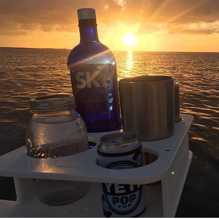 Docktail Jr Boat Cup Holder Caddy - Choose Your Mount Option - Then Color - Docktail Bar