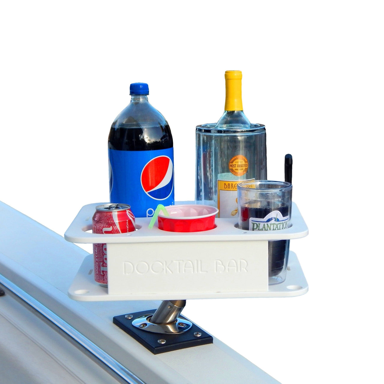 Docktail Jr Boat Cup Holder Caddy - Choose Your Mount Option - Then Color - Docktail Bar