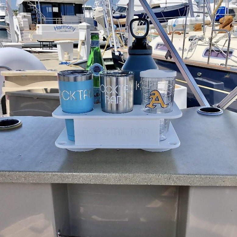 Docktail Jr Boat Cup Holder Caddy with 2 SeaSucker Vacuum Mounts - Choose Your Color - Docktail Bar