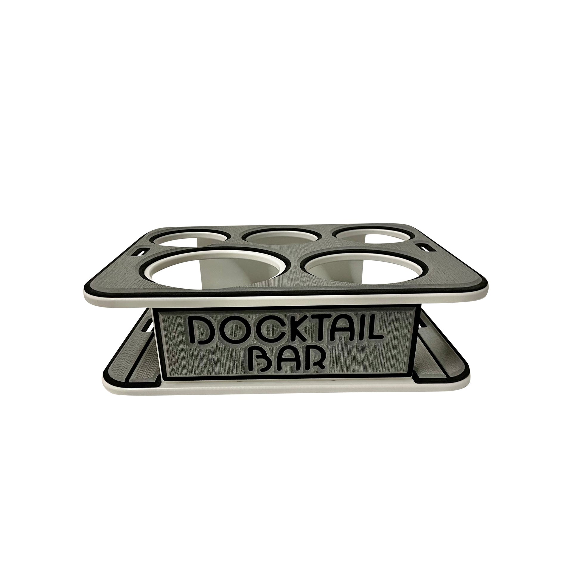 Docktail Jr Boat Cup Holder Caddy with Pontoon Boat Rail Mount - Choose Your Color - Docktail Bar
