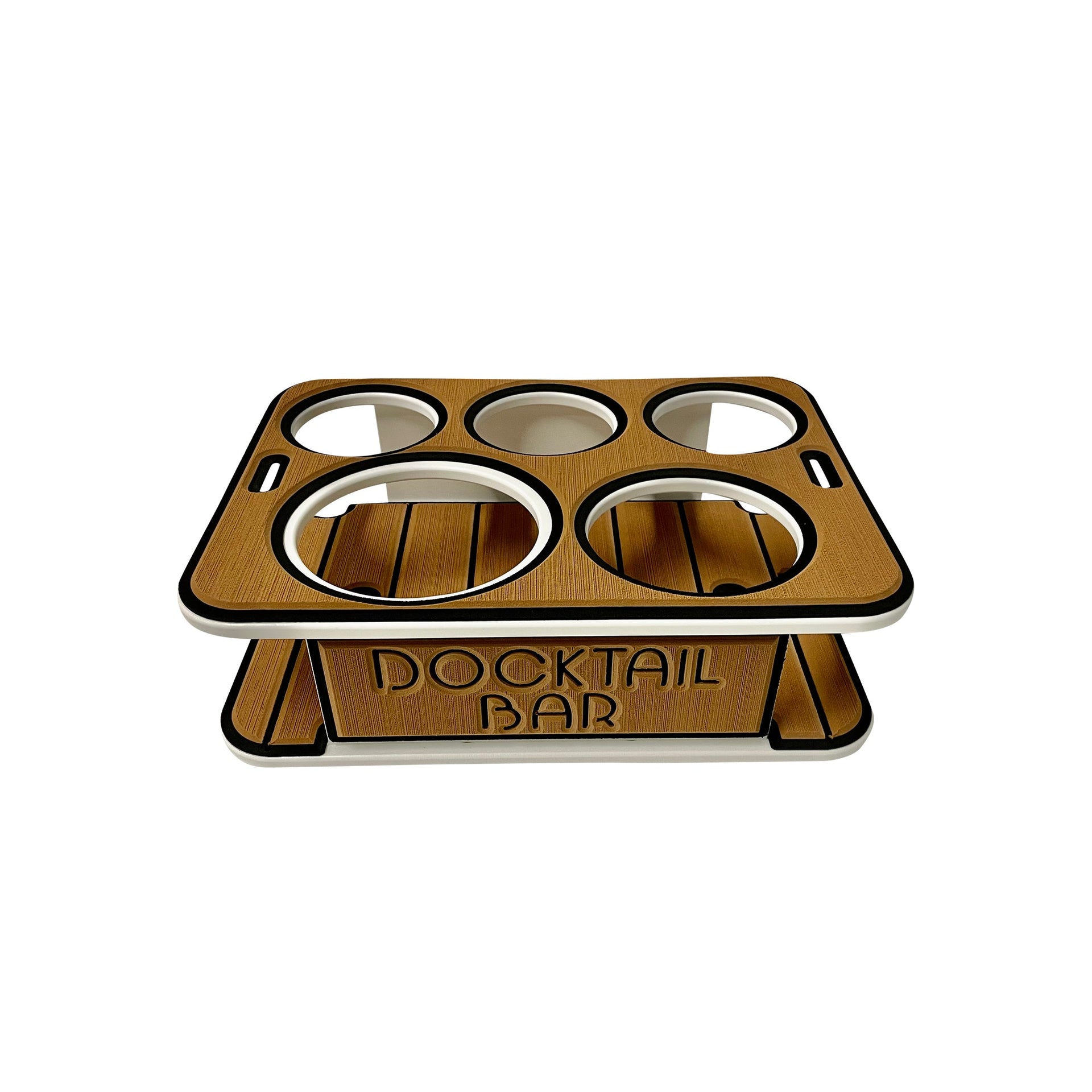 Docktail Jr Boat Cup Holder Caddy with Pontoon Boat Rail Mount - Choose Your Color - Docktail Bar