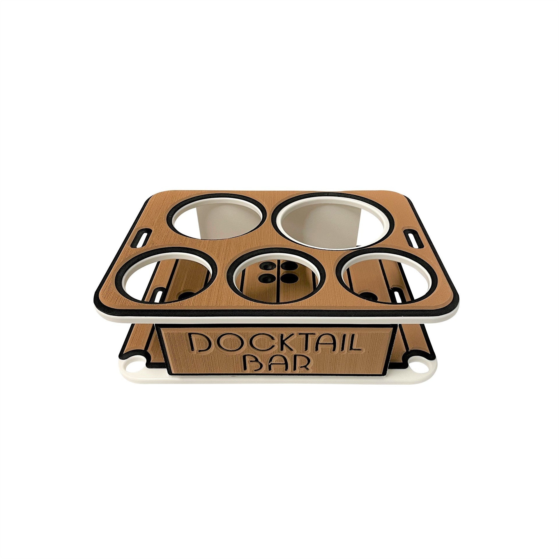 Docktail Jr Boat Cup Holder Caddy with Pontoon Boat Rail Mount - Choose Your Color - Docktail Bar