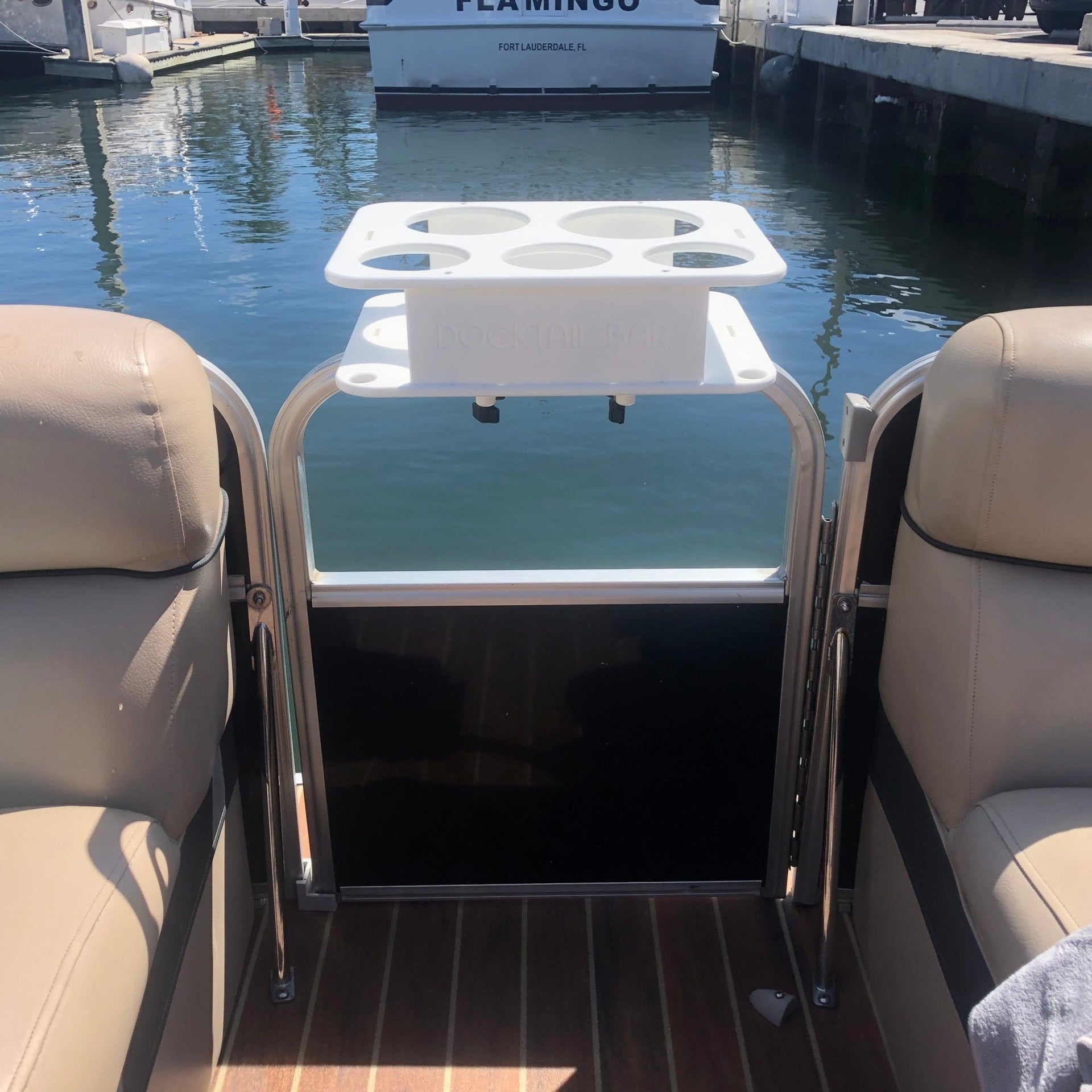 Docktail Jr Boat Cup Holder Caddy with Pontoon Boat Rail Mount - Choose Your Color - Docktail Bar