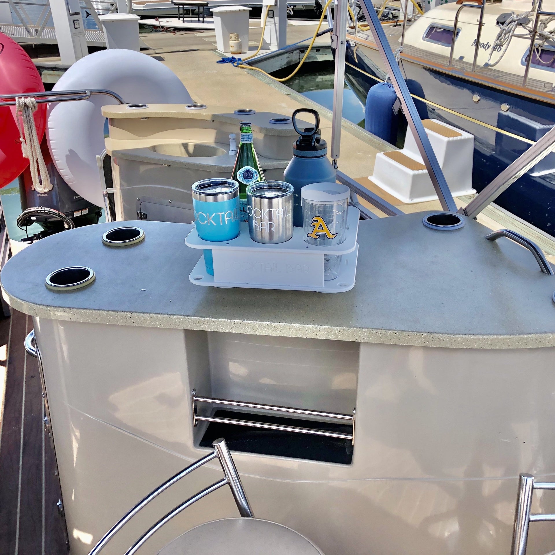 Docktail Bar Pontoon Boat Cup Holder Caddy - Multiple Colors Available with  SeaD