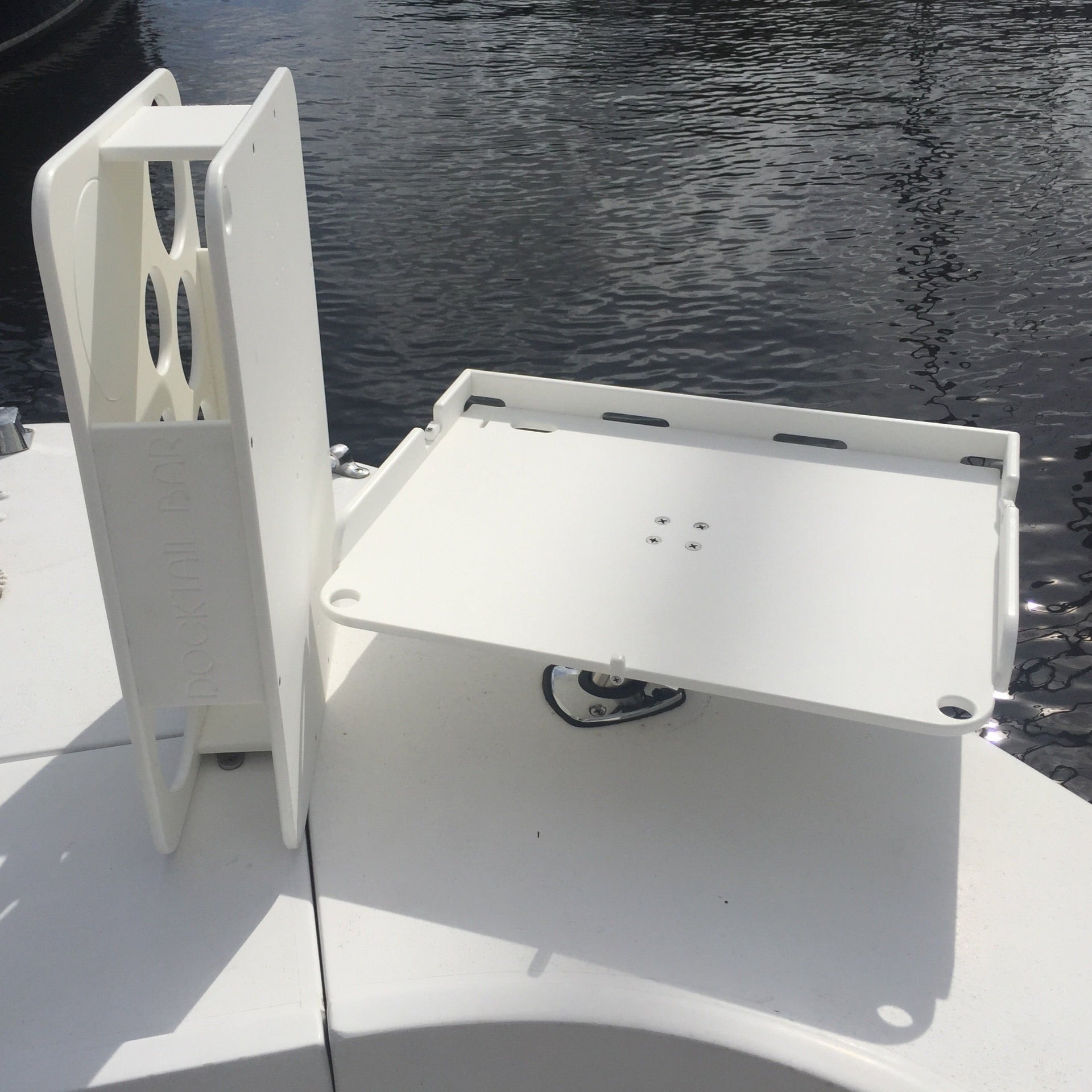 Docktail Boat Bar and Bait Table Combo - Includes Rod Holder Mount